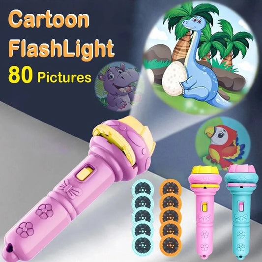 Cards Cartoon Projection Flashlight with 80 Patterns